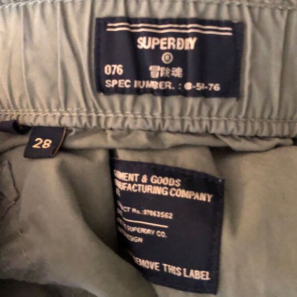 Superdry Low Rise Wide Leg Cargo Pants Womens Size 28x32 Khaki Olive Baggy Loose - Picture 14 of 16